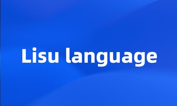 Lisu language