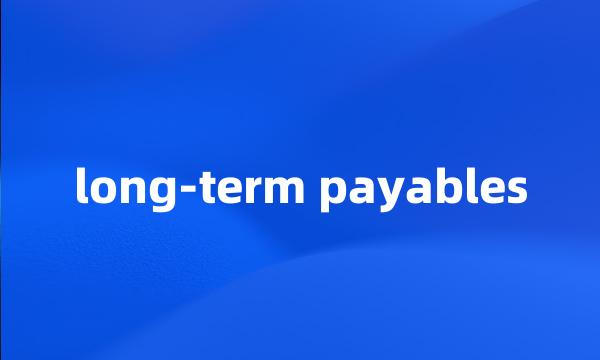 long-term payables