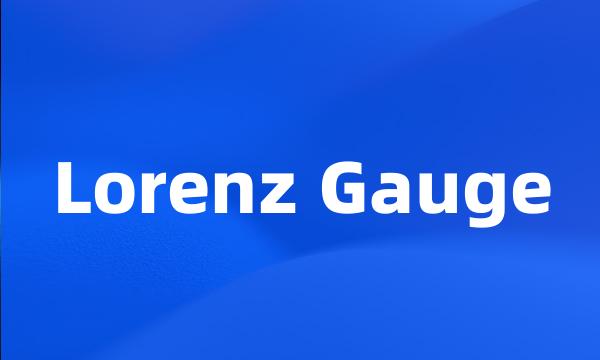 Lorenz Gauge