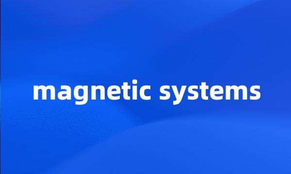 magnetic systems