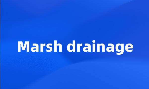 Marsh drainage