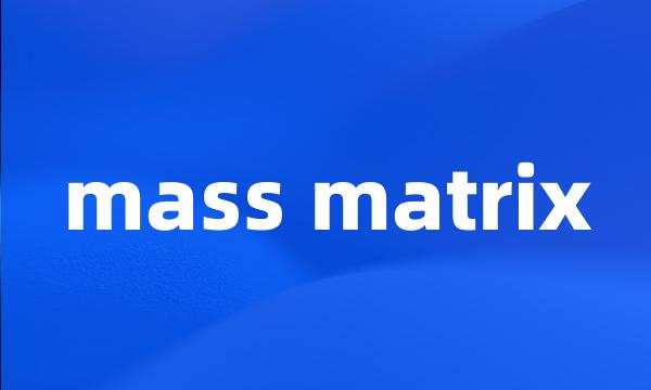 mass matrix