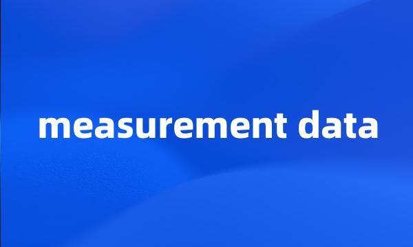 measurement data