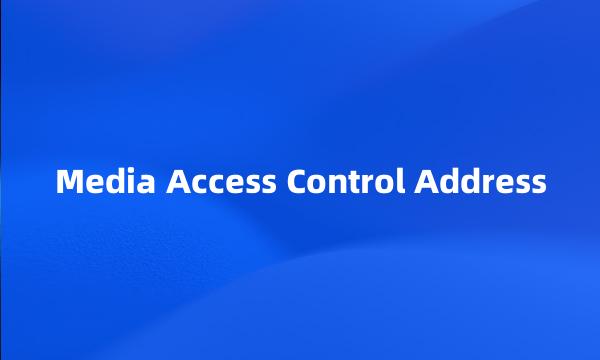 Media Access Control Address