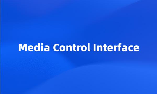 Media Control Interface