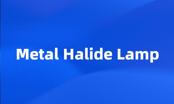 Metal Halide Lamp