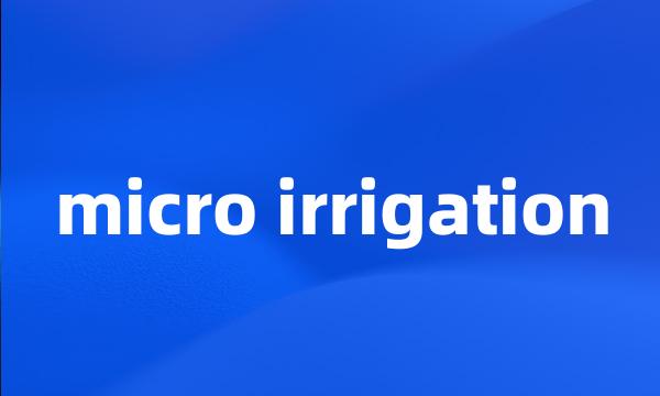 micro irrigation