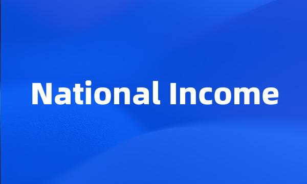 National Income