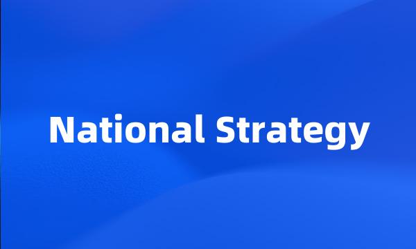 National Strategy