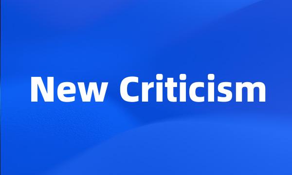 New Criticism