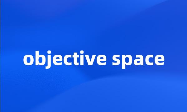 objective space