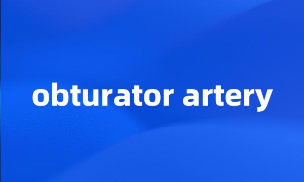 obturator artery