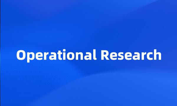 Operational Research