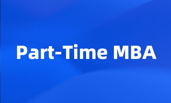 Part-Time MBA