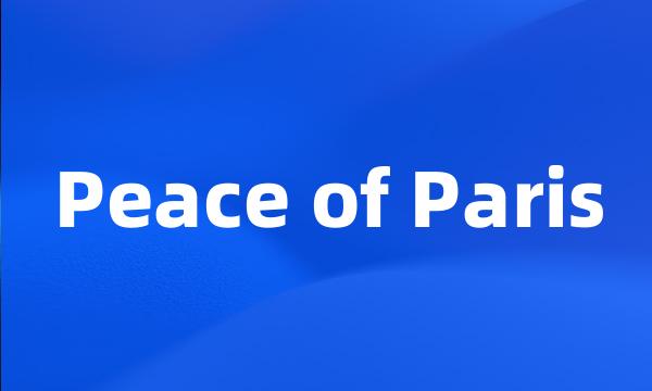 Peace of Paris