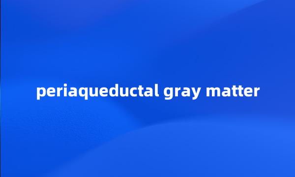 periaqueductal gray matter