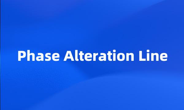 Phase Alteration Line