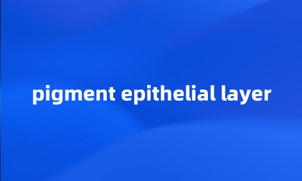 pigment epithelial layer