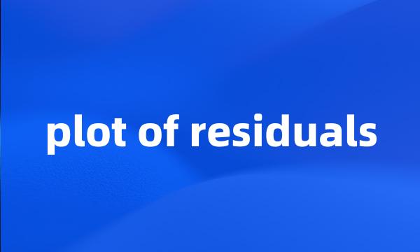 plot of residuals