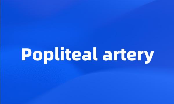 Popliteal artery