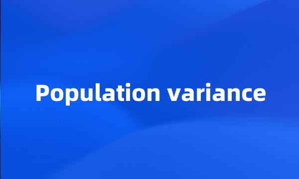 Population variance