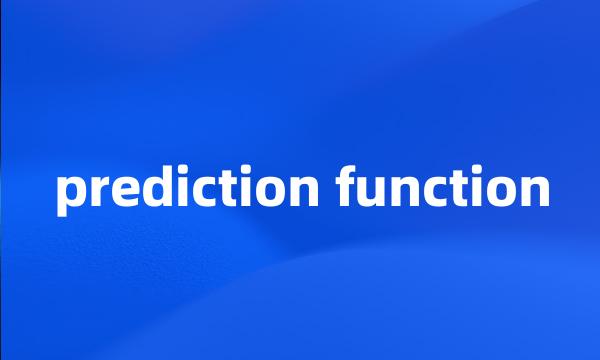 prediction function