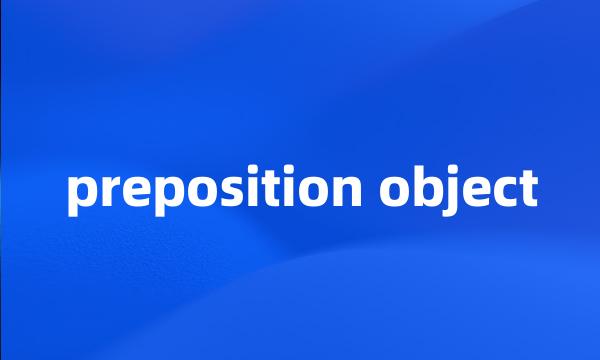 preposition object