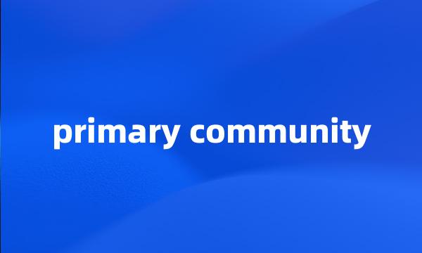 primary community