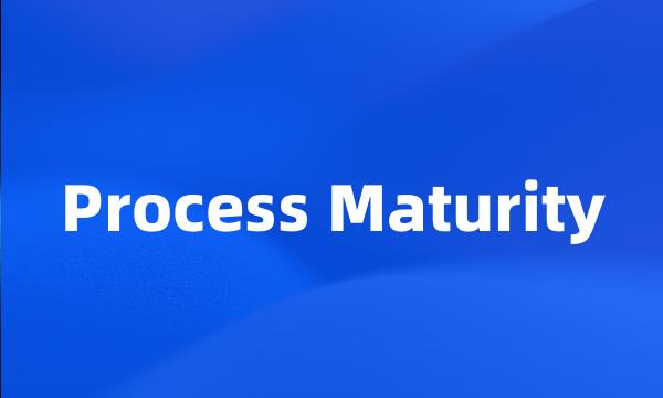 Process Maturity