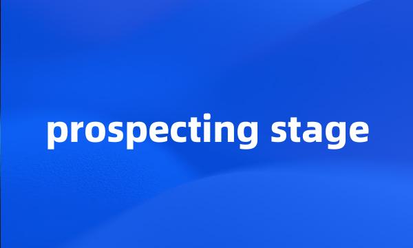 prospecting stage