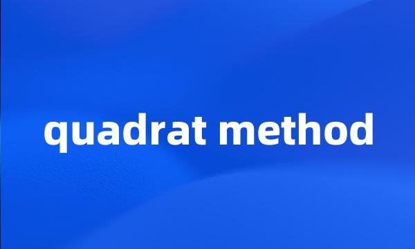 quadrat method