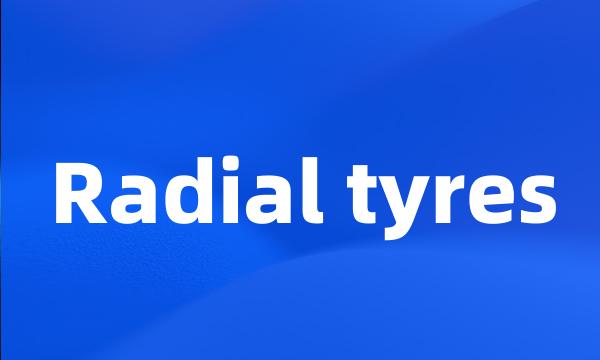 Radial tyres