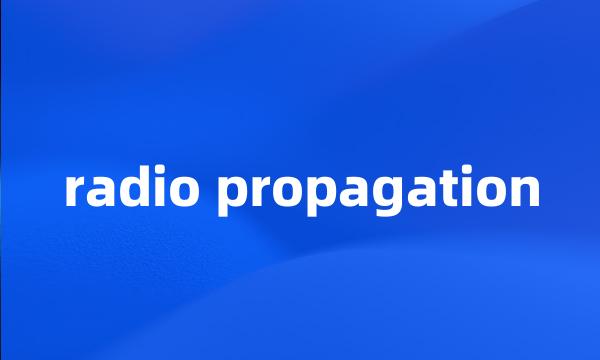 radio propagation