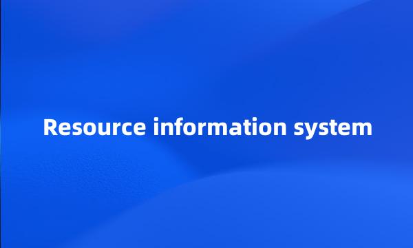 Resource information system