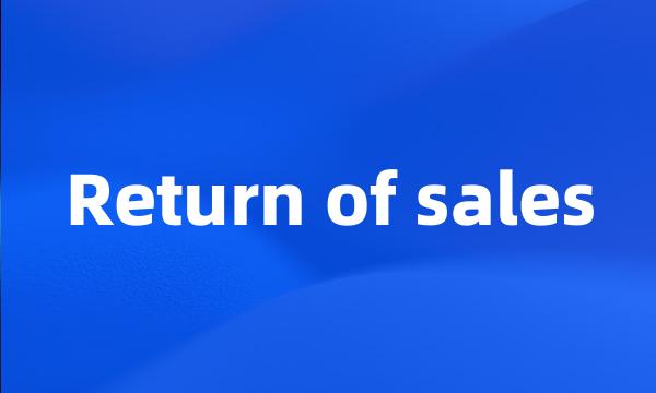 Return of sales