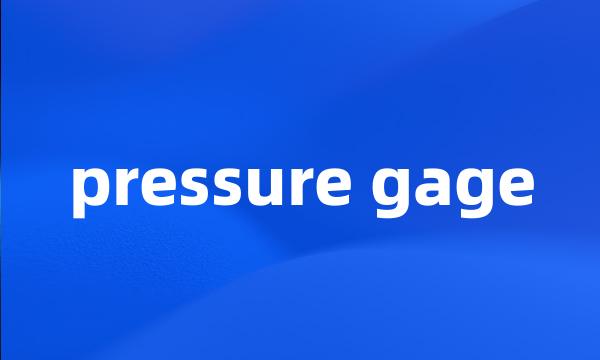 pressure gage