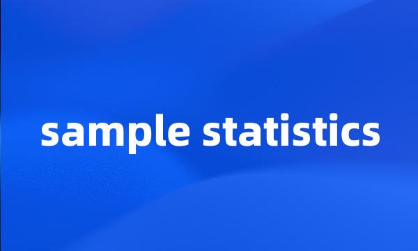 sample statistics