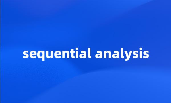 sequential analysis