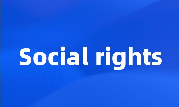 Social rights