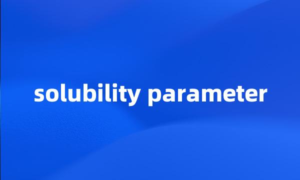 solubility parameter