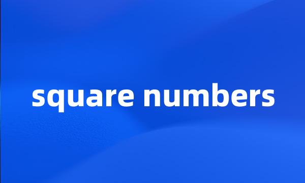 square numbers