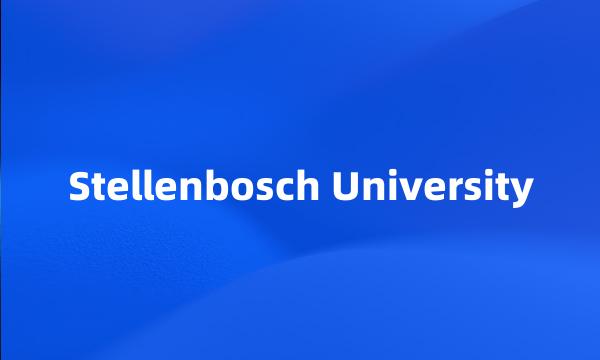 Stellenbosch University