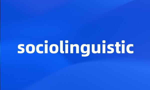 sociolinguistic