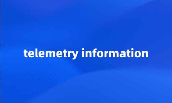 telemetry information