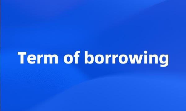 Term of borrowing