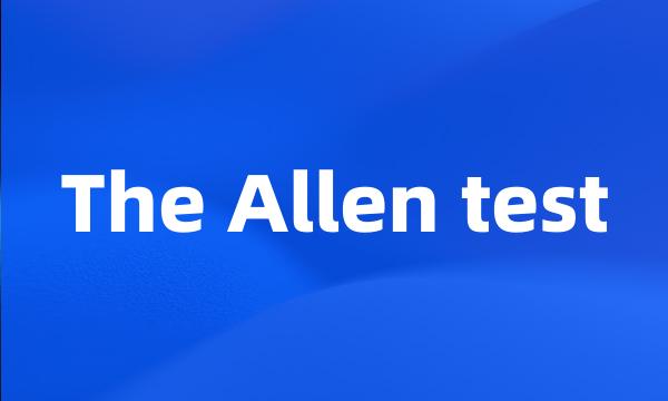 The Allen test