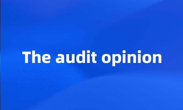 The audit opinion