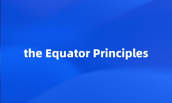 the Equator Principles