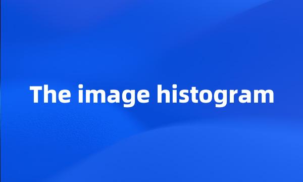 The image histogram