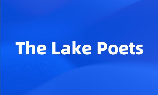 The Lake Poets